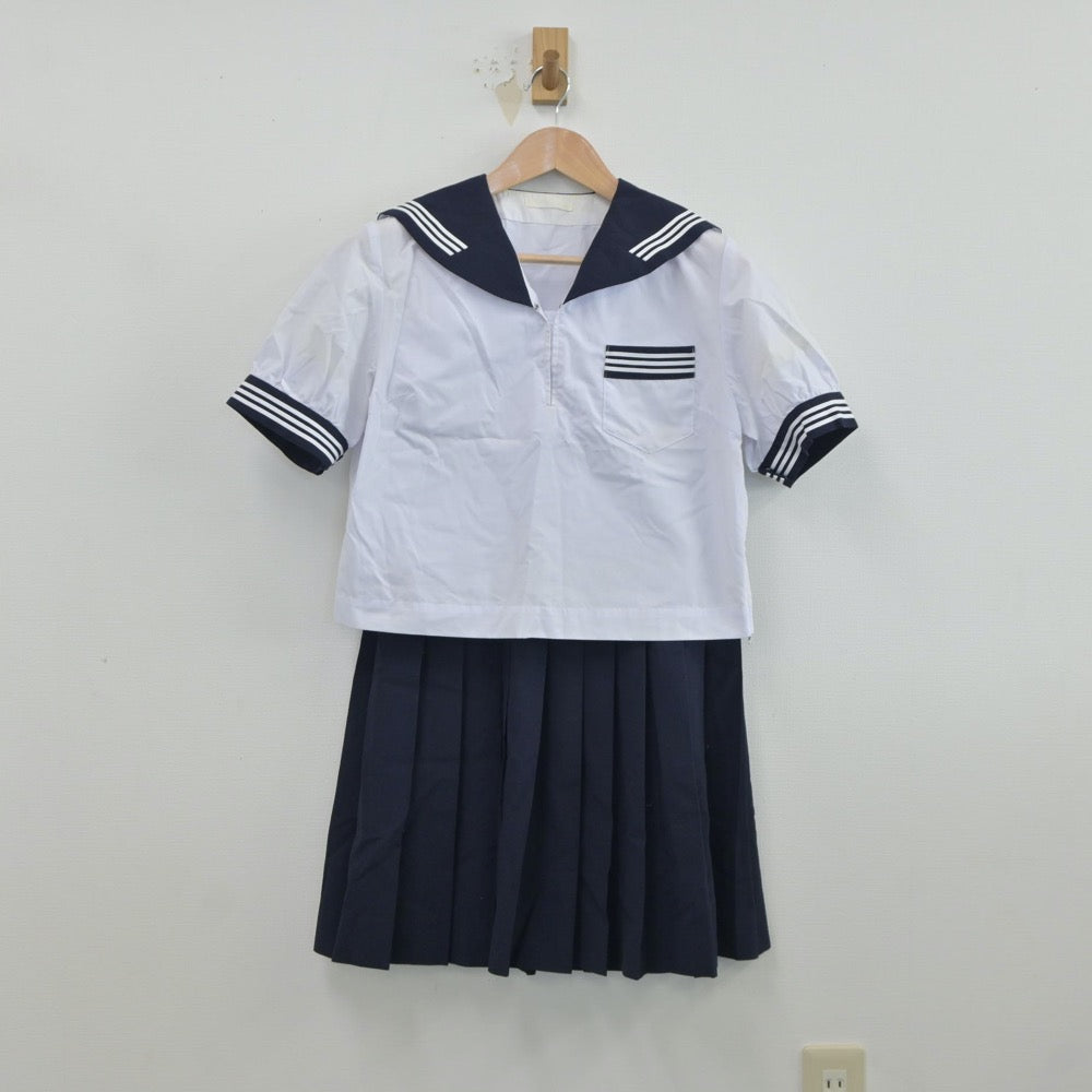 【中古】茨城県 鉾田第二高等学校 女子制服 3点（セーラー服・セーラー服・スカート）sf019099