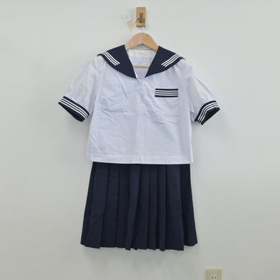 【中古】茨城県 鉾田第二高等学校 女子制服 3点（セーラー服・セーラー服・スカート）sf019099