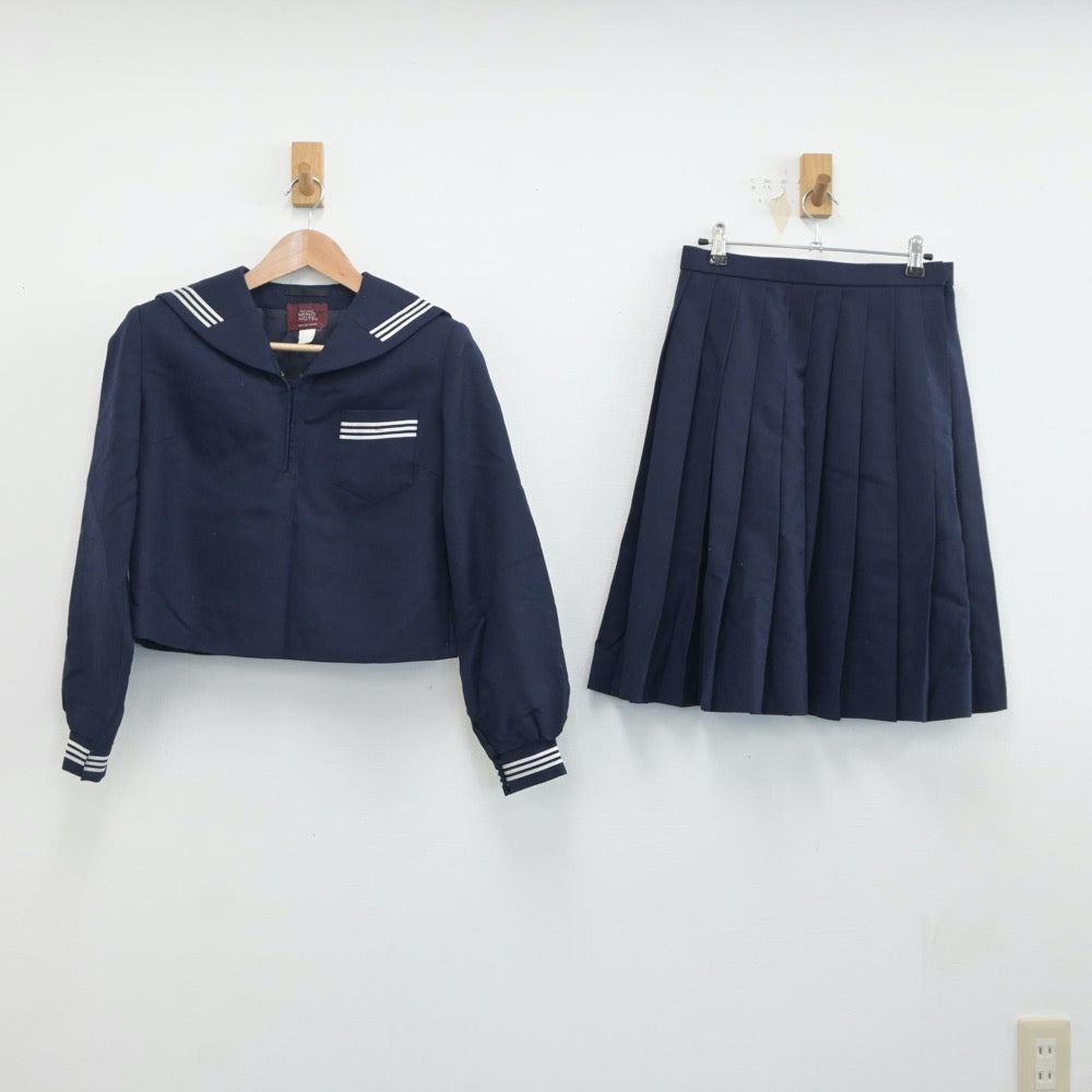 ラボ服 らぼ服 ハンドメイド 制服(スカート有／グレー) 2/11出品① 中古制服】茨城県 鉾田第二高等学校 女子制服 2点（セーラー服