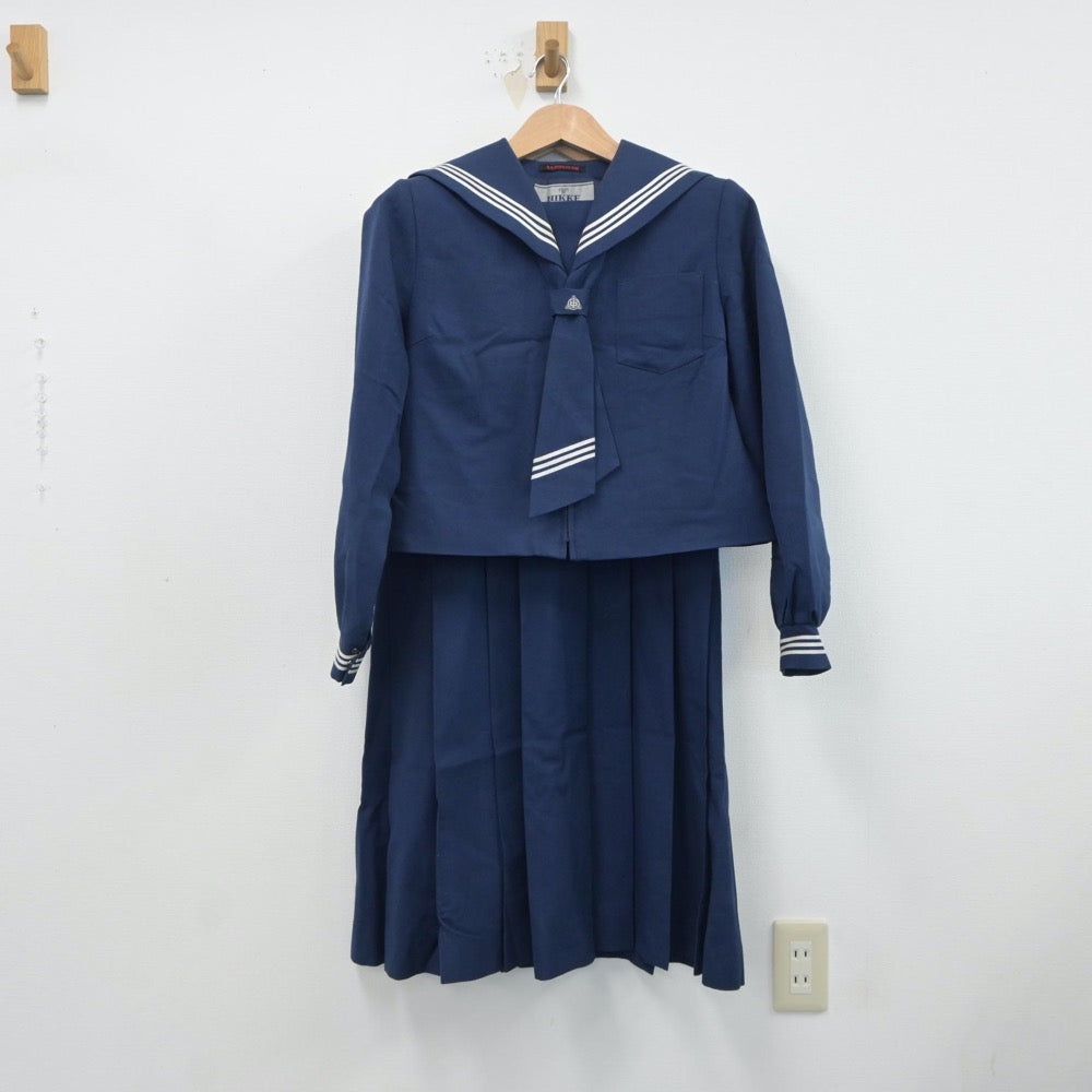 【中古】福岡県 福岡県北九州市立二島中学校 女子制服 2点（セーラー服・ジャンパースカート）sf019117