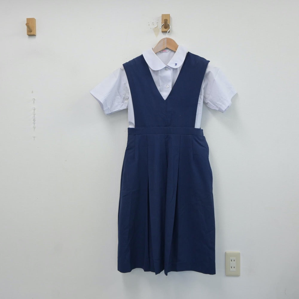 【中古】福岡県 福岡県北九州市立二島中学校 女子制服 2点（ジャンパースカート・シャツ）sf019118