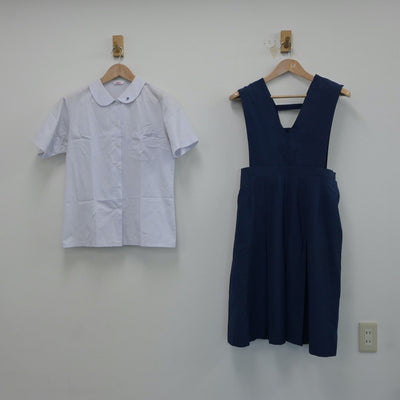 【中古】福岡県 福岡県北九州市立二島中学校 女子制服 2点（ジャンパースカート・シャツ）sf019118