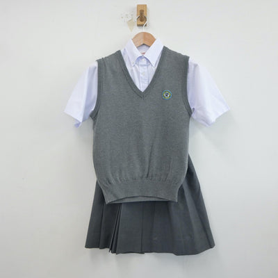 【中古】神奈川県 湘南工科大附属高等学校 女子制服 3点（ニットベスト・シャツ・スカート）sf019130