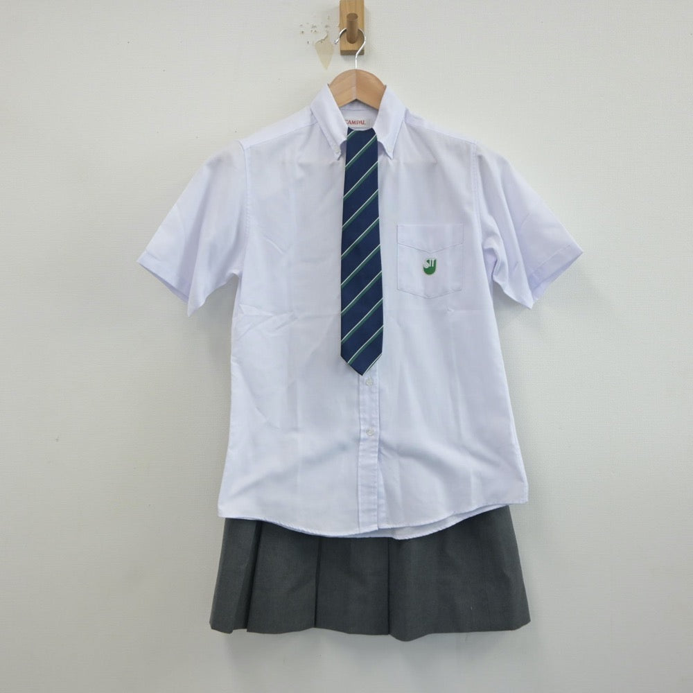 【中古】神奈川県 湘南工科大附属高等学校 女子制服 4点（ニットベスト・シャツ・スカート）sf019131