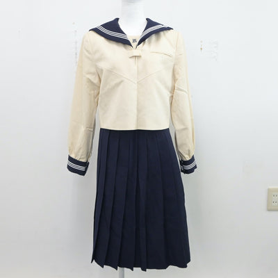 【中古】東京都 國學院大學久我山中学高等学校 女子制服 3点（セーラー服・ニット・スカート）sf019155