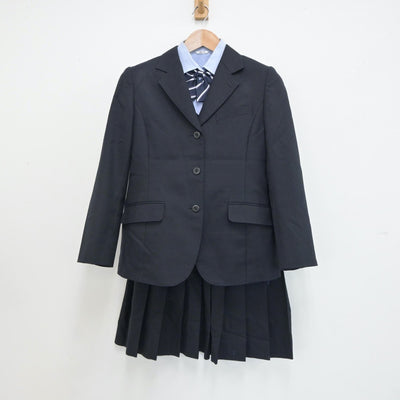 【中古】千葉県 千葉県立鎌ケ谷高等学校 女子制服 4点（ブレザー・シャツ・ニット・スカート）sf019179