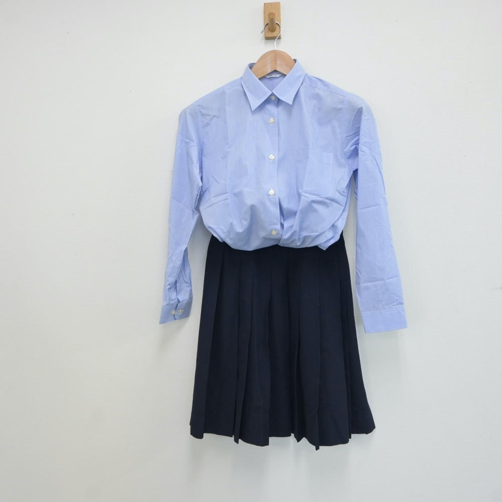 【中古】千葉県 千葉県立鎌ケ谷高等学校 女子制服 3点（シャツ・ニットベスト・スカート）sf019180