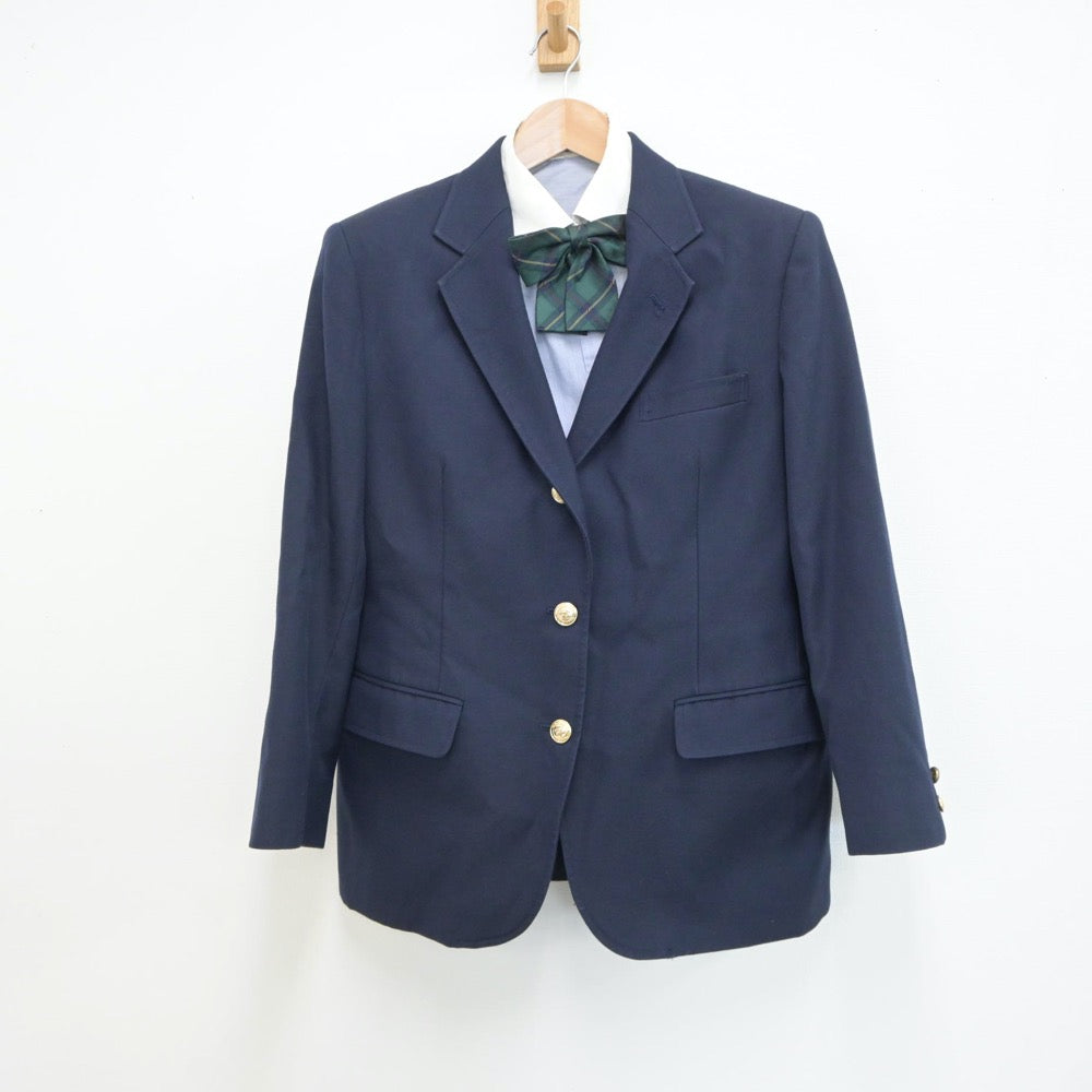 【中古】千葉県 千葉県立市川東高等学校 女子制服 4点（ブレザー・ニット・シャツ）sf019185