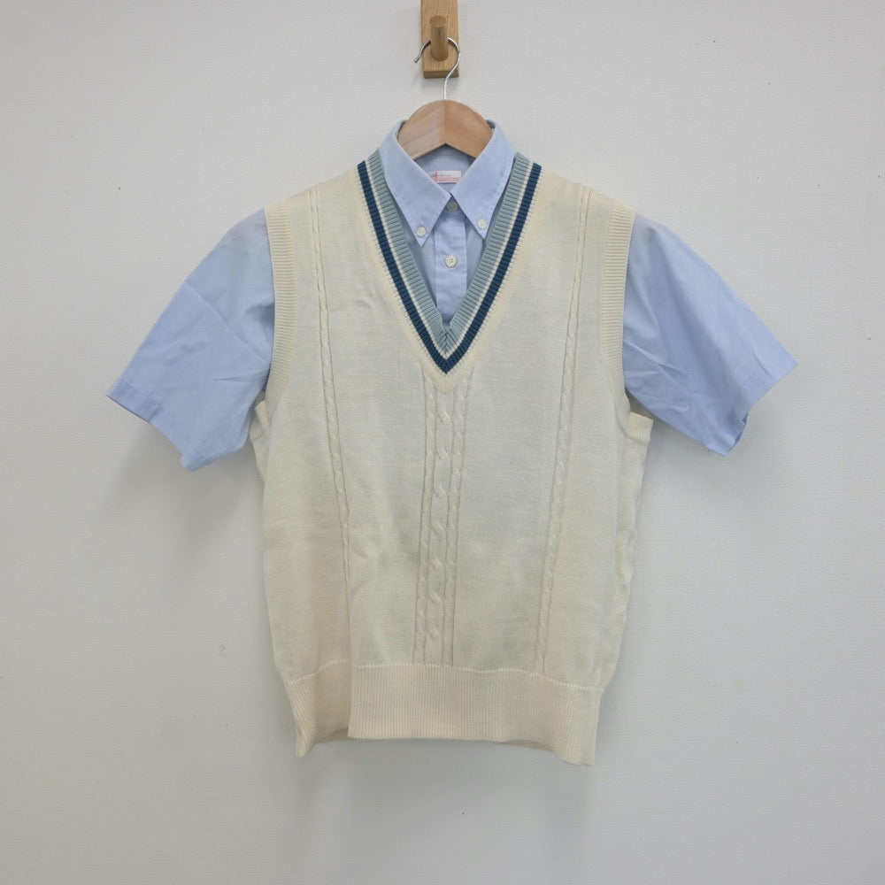 【中古】東京都 足立区立第四中学校 女子制服 2点（シャツ・ニットベスト）sf019189