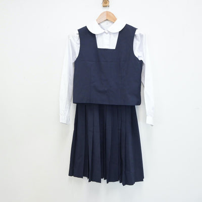 【中古】埼玉県 蕨市立東中学校 女子制服 3点（シャツ・ベスト・スカート）sf019194