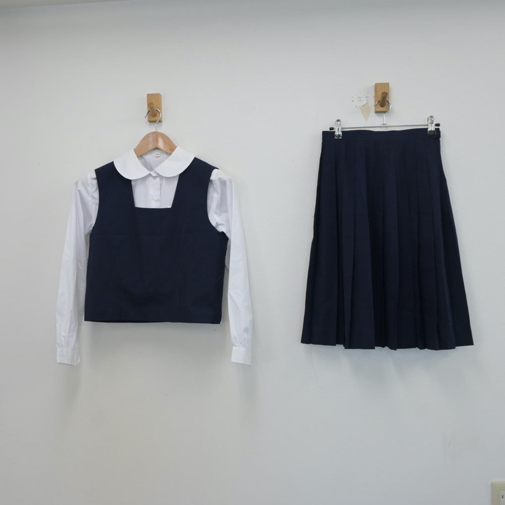 【中古】埼玉県 蕨市立東中学校 女子制服 3点（シャツ・ベスト・スカート）sf019194