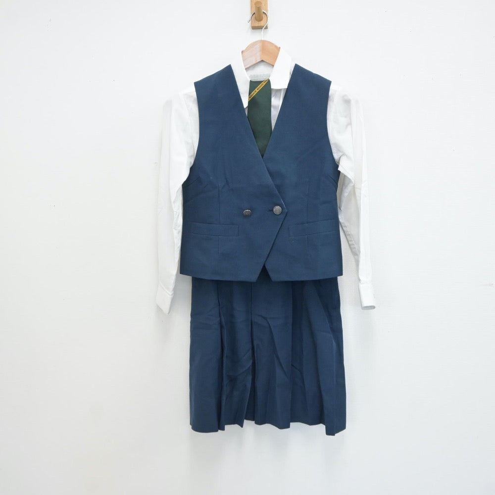 【中古】神奈川県 横浜市立永田中学校 女子制服 5点（ブレザー・ベスト・シャツ・スカート）sf019195