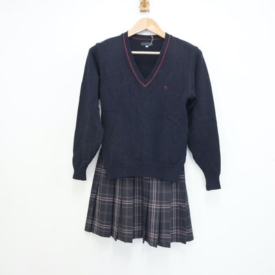 【中古】東京都 町田市立忠生中学校 女子制服 2点（ニット・スカート）sf019197