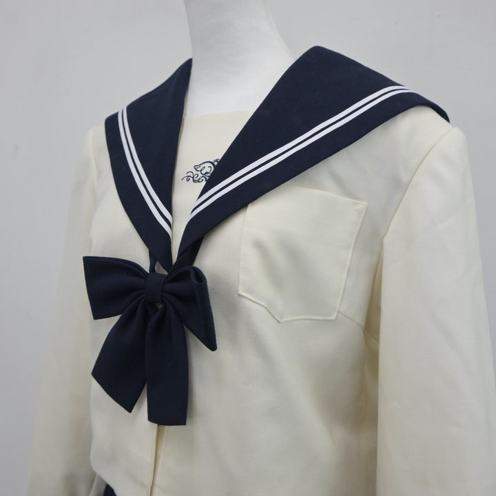 【中古】和歌山県 和歌山開智高等学校 女子制服 4点（セーラー服・ニット・スカート）sf019209