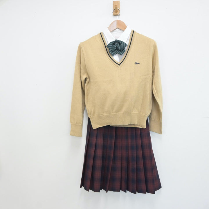 【中古】静岡県 静岡県立小笠高等学校 女子制服 5点（ブレザー・シャツ・ニット・スカート）sf019213