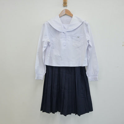 【中古】兵庫県 兵庫県立小野高等学校 女子制服 3点（セーラー服・スカート）sf019214