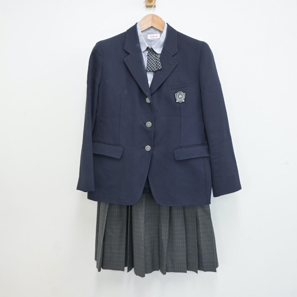 【中古】奈良県 奈良県立青翔高等学校 女子制服 5点（ブレザー・シャツ・スカート）sf019216