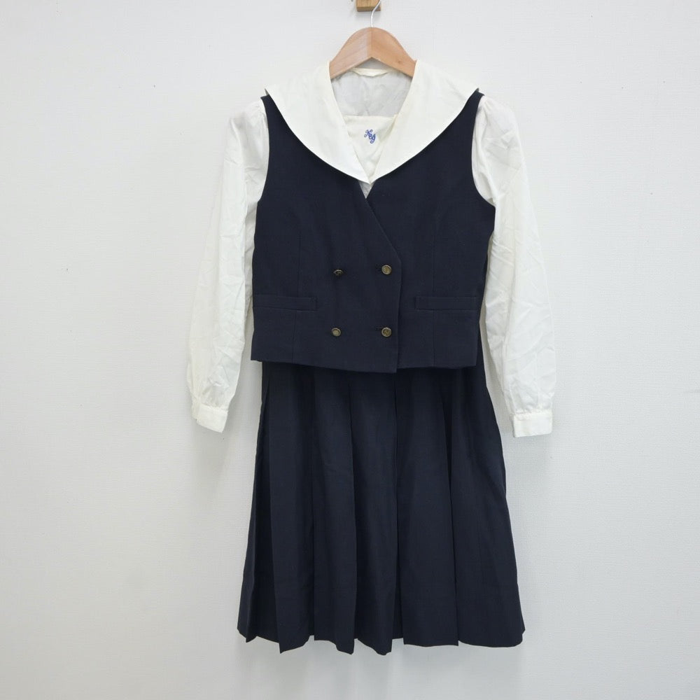 【中古】奈良県 橿原学院高等学校 女子制服 3点（シャツ・ベスト・スカート）sf019220