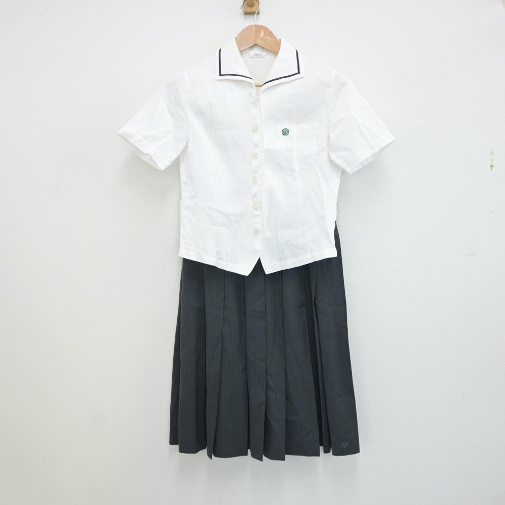 【中古】奈良県 奈良県立情報商業高等学校 女子制服 3点（シャツ・スカート）sf019223