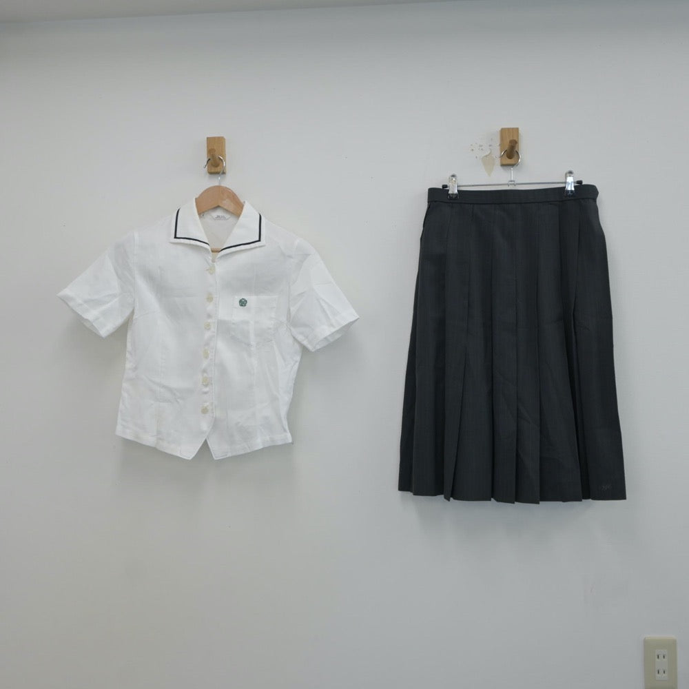 【中古】奈良県 奈良県立情報商業高等学校 女子制服 3点（シャツ・スカート）sf019223