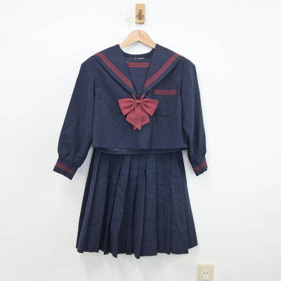 【中古】奈良県 大和高田市立片塩中学校 女子制服 3点（セーラー服・スカート）sf019227