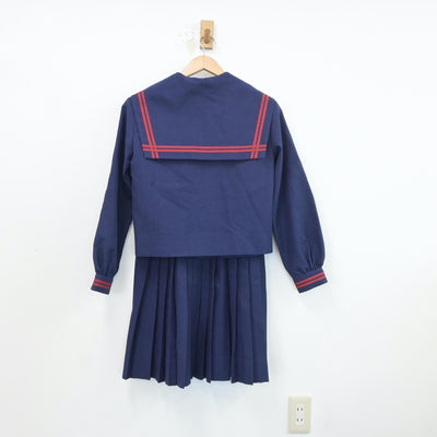 【中古】沖縄県 仲西中学校 女子制服 2点（セーラー服・スカート）sf019235