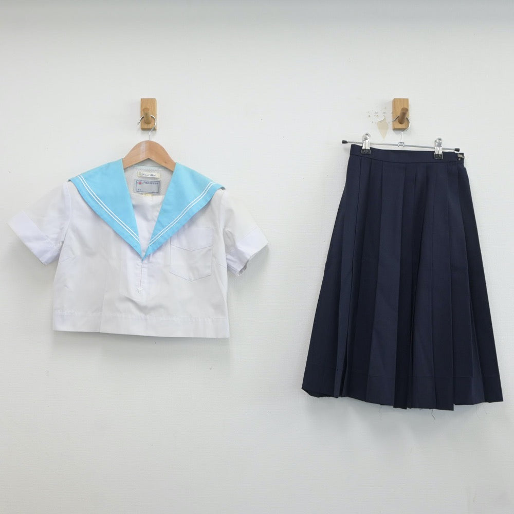 【中古】大阪府 夕陽丘高等学校 女子制服 2点（セーラー服・スカート）sf019270