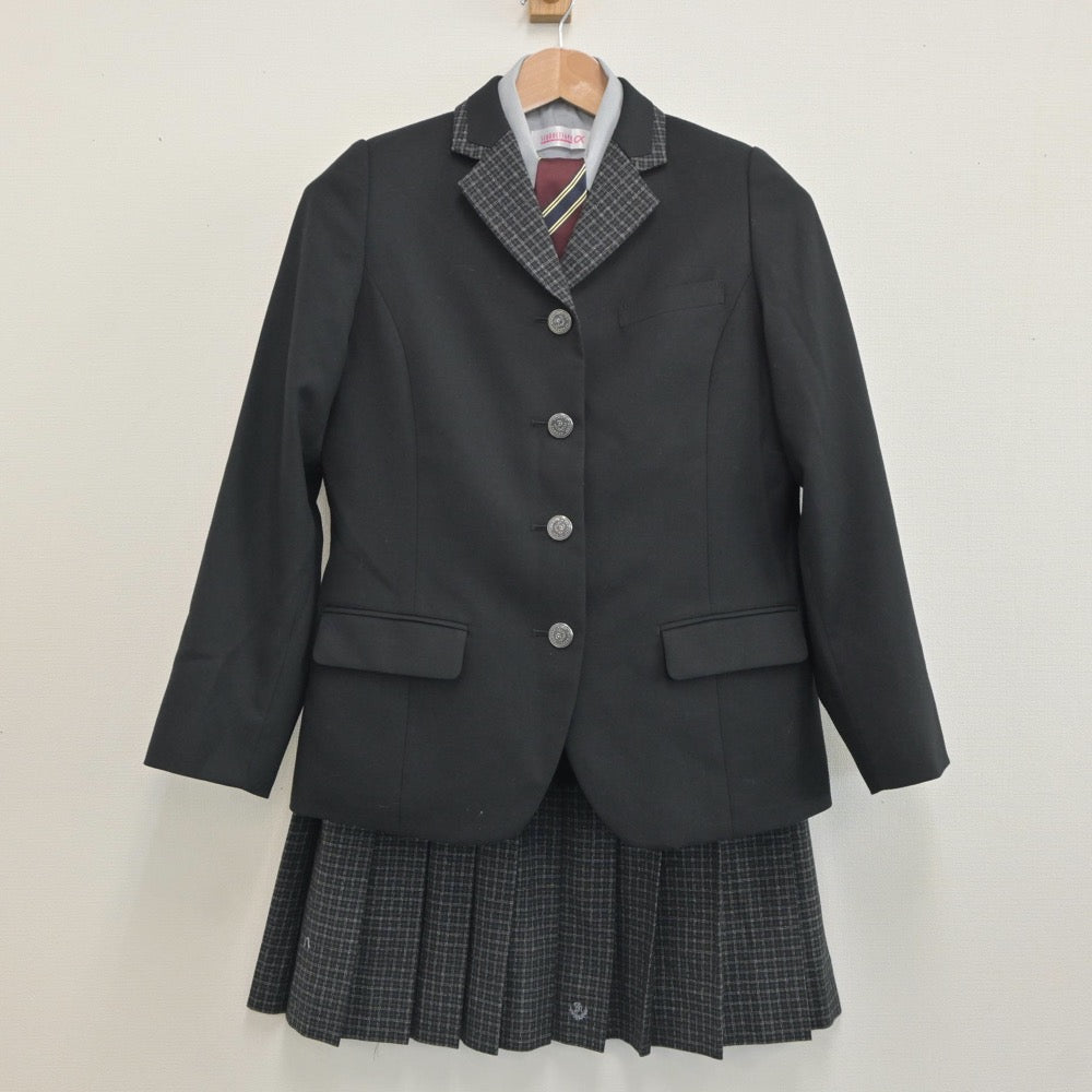 【中古】大阪府 伯太高等学校 女子制服 5点（ブレザー・シャツ・ニット・スカート）sf019284