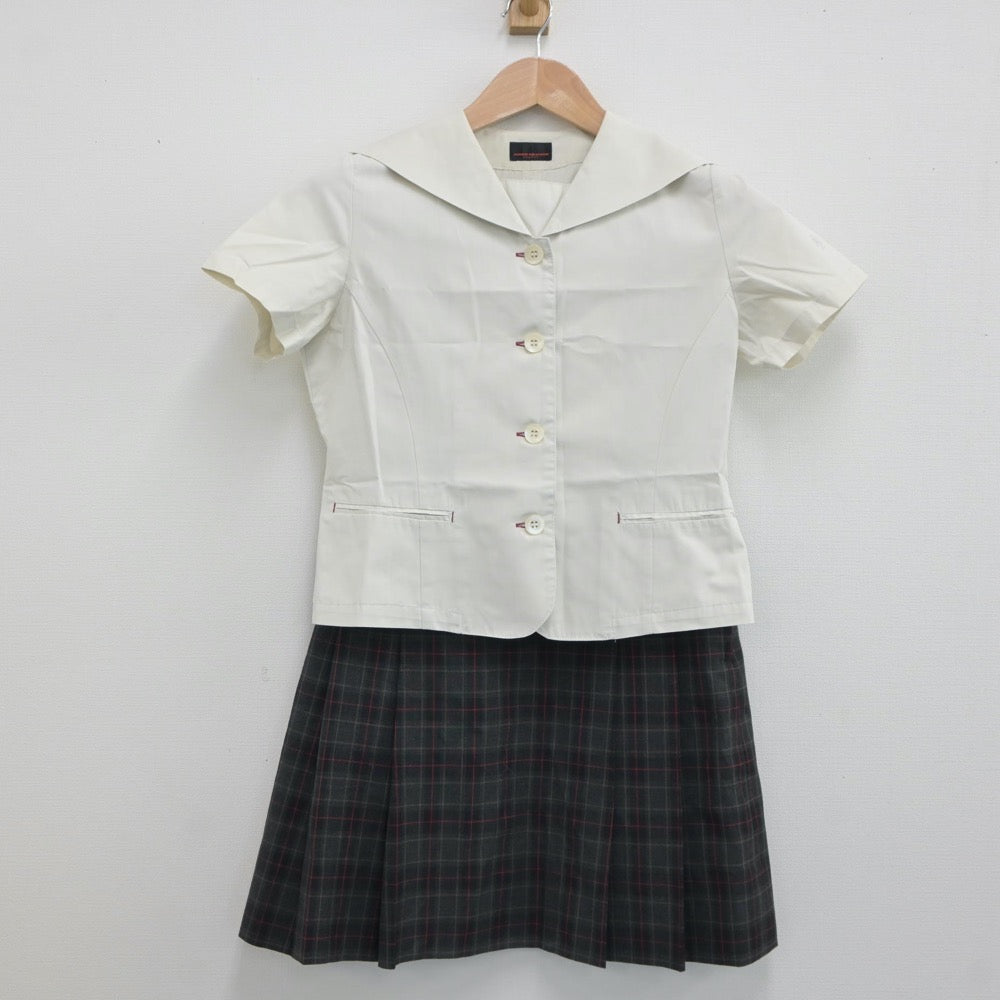 【中古】東京都 安田学園中学校 女子制服 2点（シャツ・スカート）sf019294