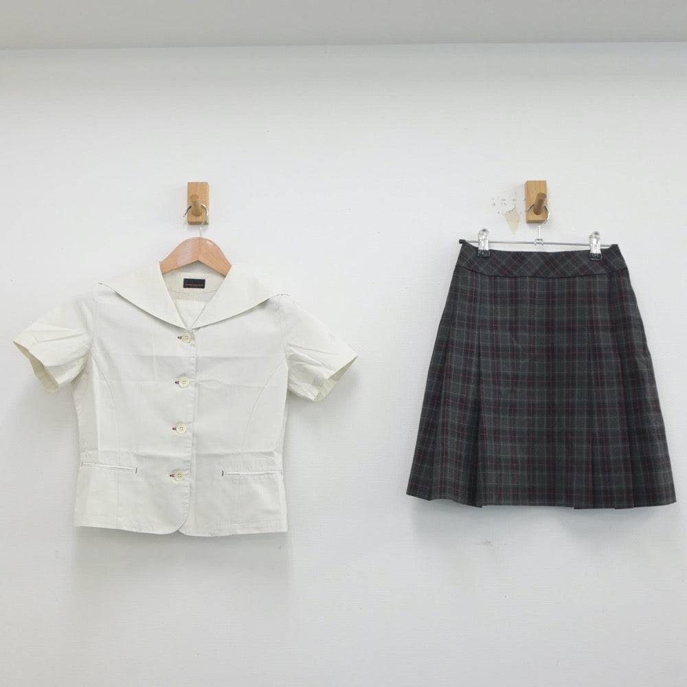 【中古】東京都 安田学園中学校 女子制服 2点（シャツ・スカート）sf019294