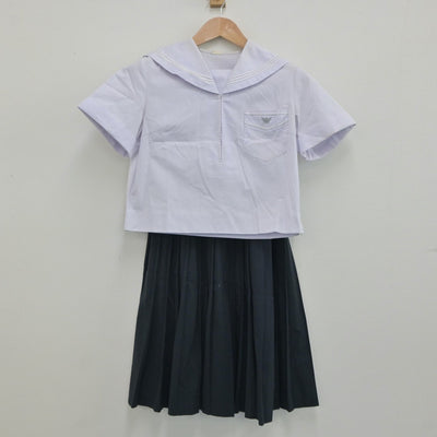 【中古】兵庫県 小野高等学校 女子制服 3点（セーラー服・セーラー服・スカート）sf019299