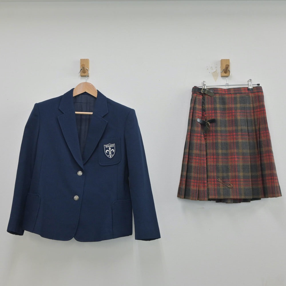 【中古】東京都 頌栄女子学院 中学校・高等学校 女子制服 2点（ブレザー・スカート）sf019300