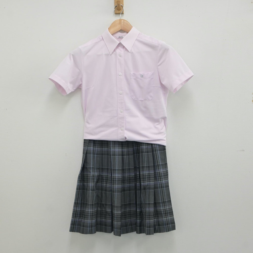 【中古】埼玉県 叡明高等学校 女子制服 5点（シャツ・ニットベスト・スカート）sf019307