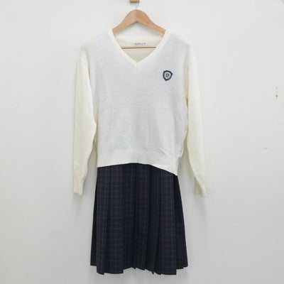 【中古】福岡県 精華女子高等学校 女子制服 4点（セーラー服・ニット・ジャンパースカート）sf019309