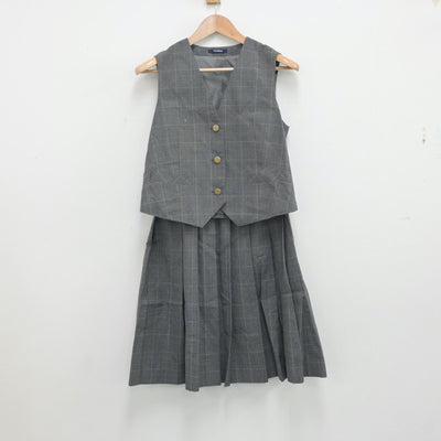 【中古】埼玉県 宮原中学校 女子制服 2点（ベスト・スカート）sf019311