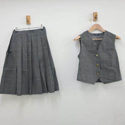 【中古】埼玉県 宮原中学校 女子制服 2点（ベスト・スカート）sf019311