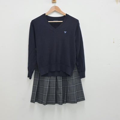 【中古】埼玉県 上尾鷹の台高等学校 女子制服 5点（ブレザー・ニット・スカート）sf019312