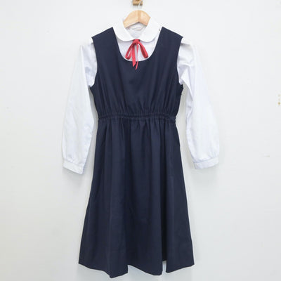 【中古】愛知県 聖霊中学校 女子制服 6点（ブレザー・シャツ・ジャンパースカート）sf019320