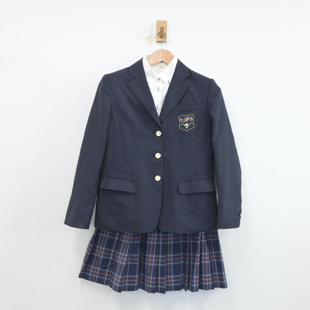 【中古】神奈川県 白鵬女子高等学校 女子制服 5点（ブレザー・ニット・シャツ・スカート）sf019327