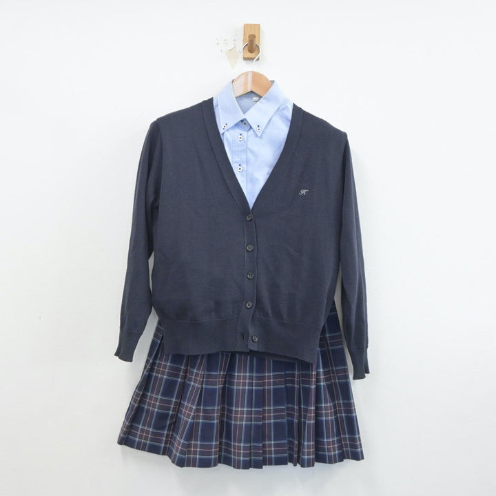 白鵬女子　スカート ブラウス ベスト 中古制服】宮崎県 鵬翔高等学校 女子制服 4点（ブレザー・シャツ