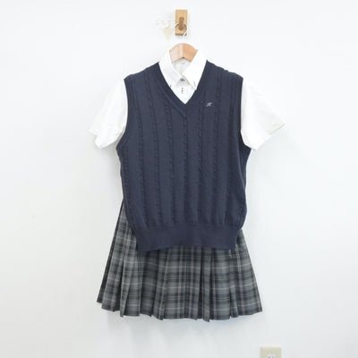 【中古】神奈川県 白鵬女子高等学校 女子制服 5点（ニットベスト・シャツ・スカート）sf019328