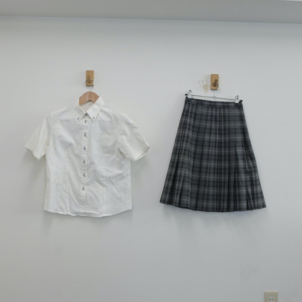 【中古】神奈川県 白鵬女子高等学校 女子制服 5点（ニットベスト・シャツ・スカート）sf019328