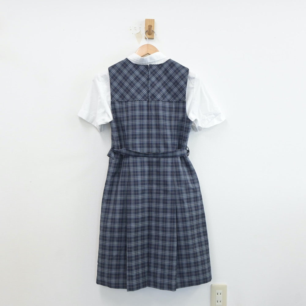 【中古】兵庫県 須磨学園高等学校 女子制服 2点（ジャンパースカート・シャツ）sf019336