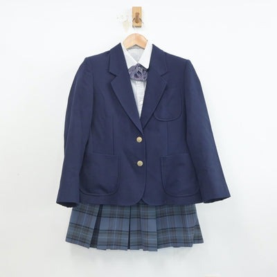 【中古】青森県 千葉学園高等学校 女子制服 6点（ブレザー・ベスト・シャツ・スカート）sf019347