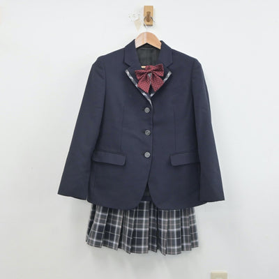 【中古】大阪府 堺西高等学校 女子制服 5点（ブレザー・ニット・スカート）sf019355