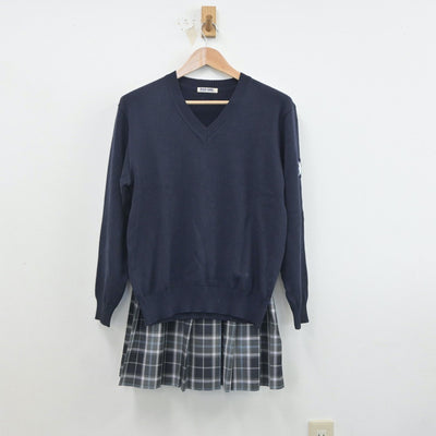 【中古】大阪府 堺西高等学校 女子制服 5点（ブレザー・ニット・スカート）sf019355