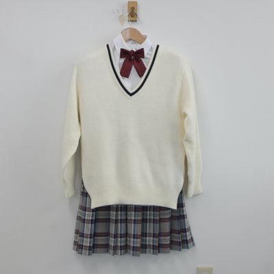 【中古】兵庫県 清水高等学校 女子制服 5点（ブレザー・ニット・シャツ・スカート）sf019365