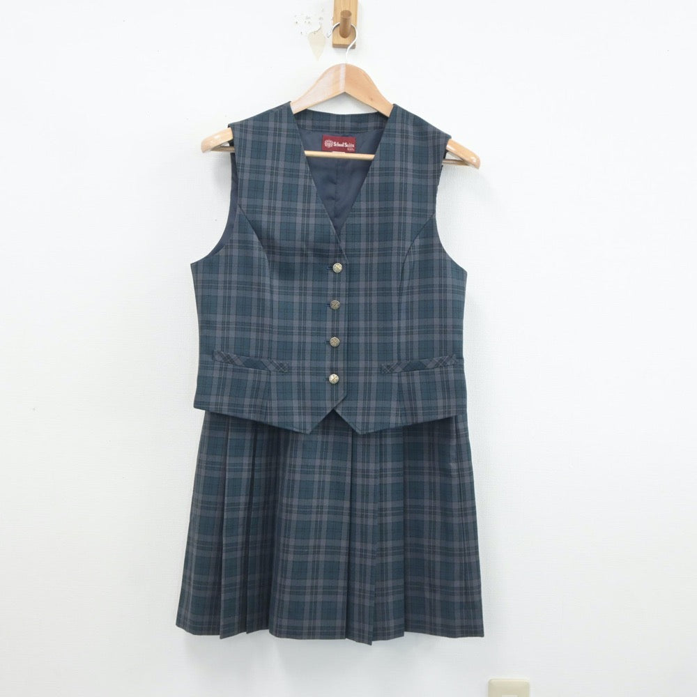 【中古】宮城県 しらかし台中学校 女子制服 3点（ブレザー・ベスト・スカート）sf019370