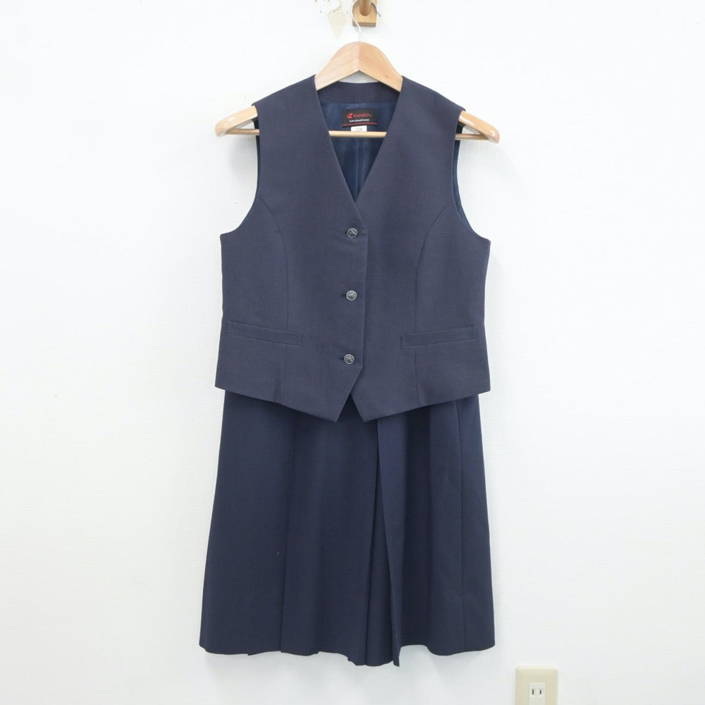 【中古】北海道 札幌市立前田中学校 女子制服 2点（ベスト・スカート）sf019375