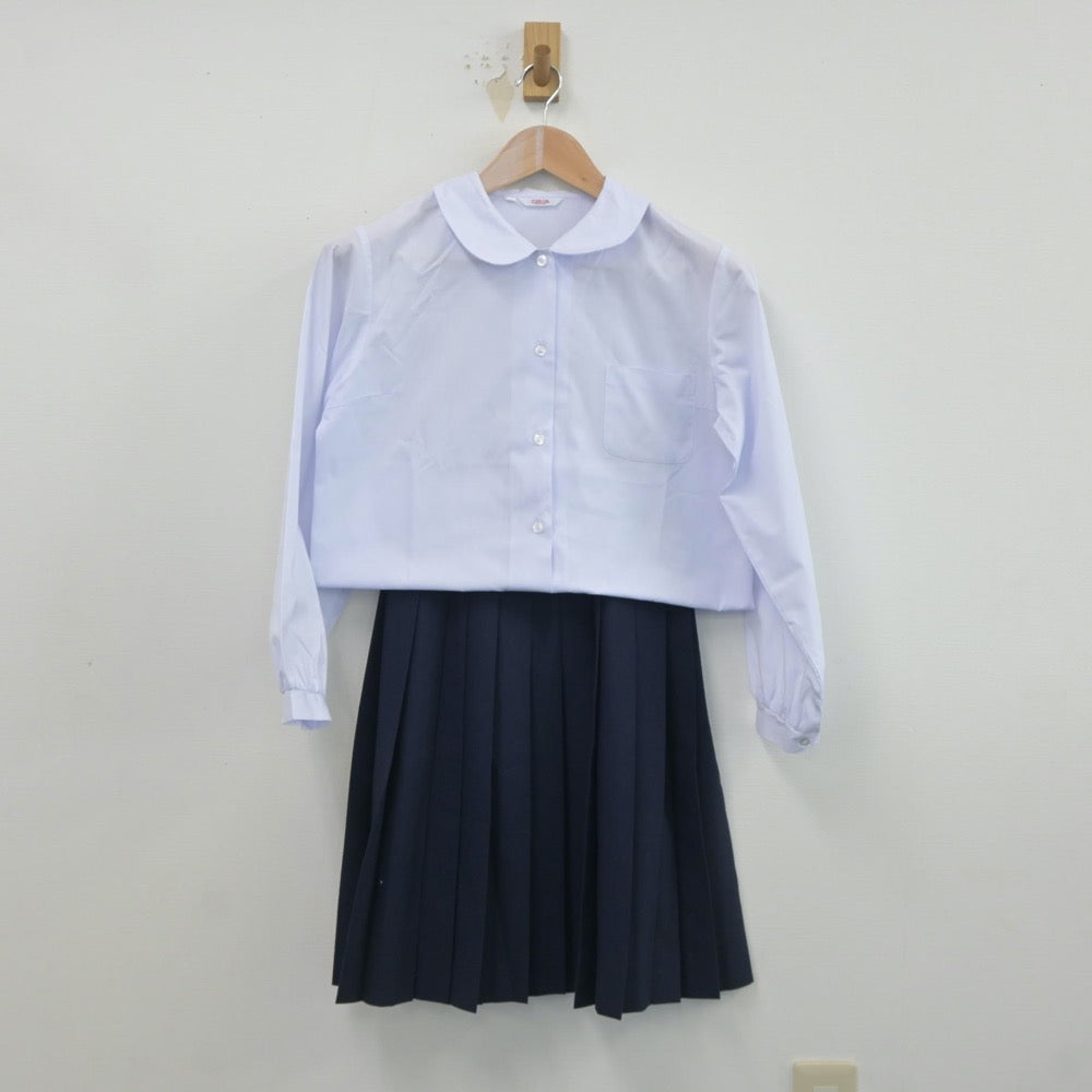 【中古】青森県 青森市立佃中学校 女子制服 2点（シャツ・スカート）sf019380